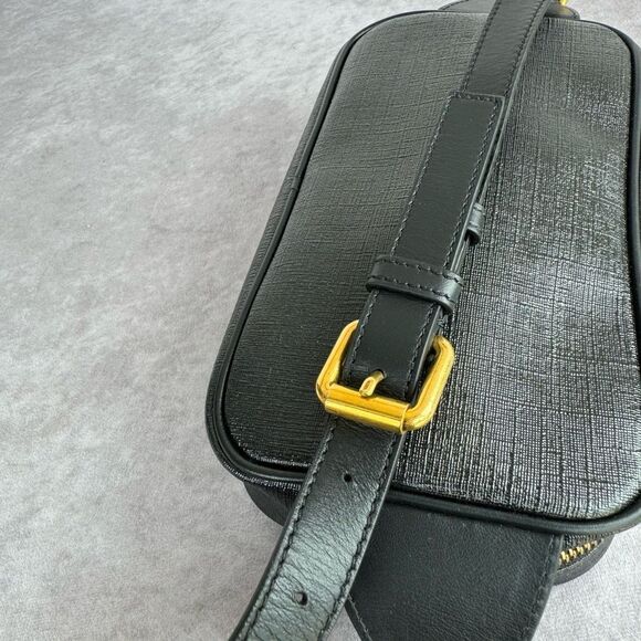 VERSACE Grained Calfskin 90's Logo Belt Bag Black - Picture 7 of 13